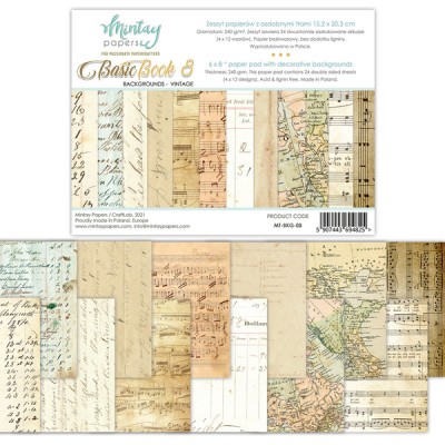 Mintay - Papier 6" X 8"  collection «Basic book  8/Vintage » 24 pages recto-verso